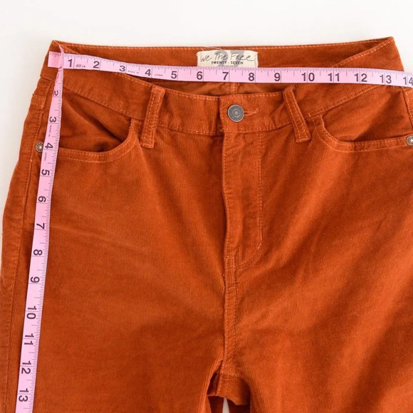 We The Free Burnt Rust Corduroy Mid-Rise Autumn Skinny Pants 27 - Picture 6 of 15